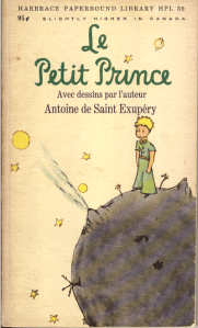 "Le Petit Prince" by Antoine de Saint-Exupery. I picked up this copy in my Richmond neighborhood's second-hand bookshop for $3. Now let's see how much high school French I remember....