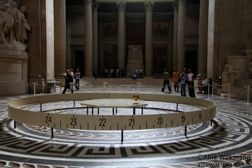 The Foucault pendulum at the Pantheon in Paris, France. [Credit: Allie Wilkinson]